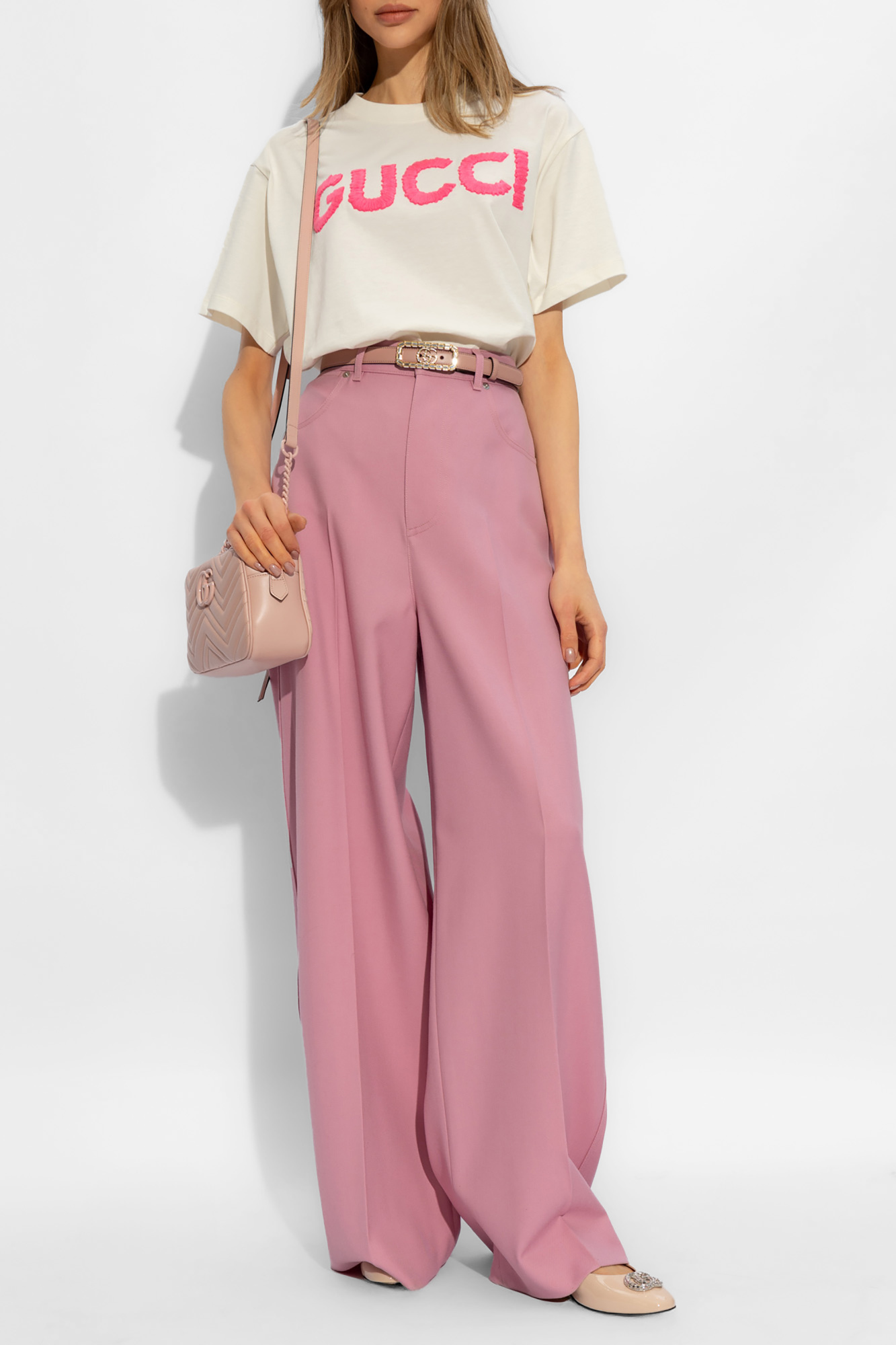 front trousers Gucci Pink Wool pleat Arma Skinny Pants Biname fmedShops CD